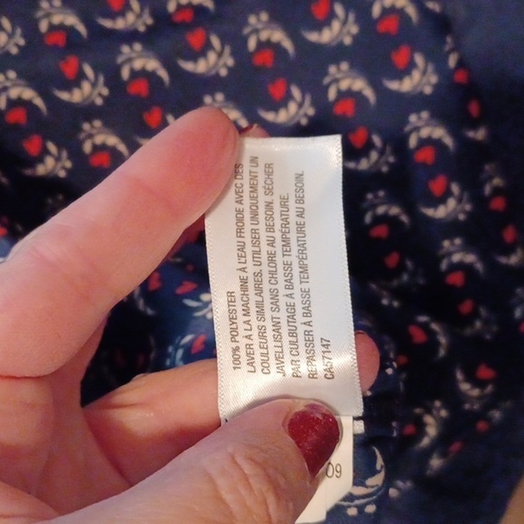 🐈⬛Elegant Dark Blue and Red  Patterned Dress - Picture 7 of 9